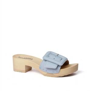 NEW SOFTCLOX women's pita nappa sandal in powder blue (nature)